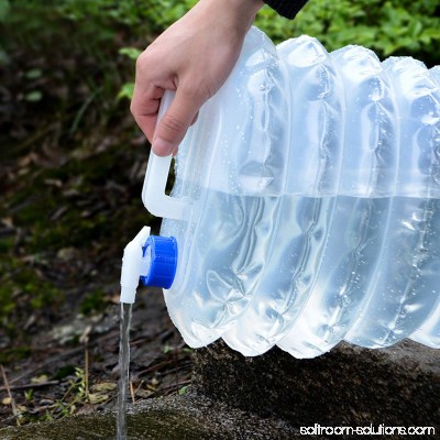 Outdoor Collapsible Foldable Water Container Camping Emergency Survival Water Storage Carrier Bag with Tap Volume:5L